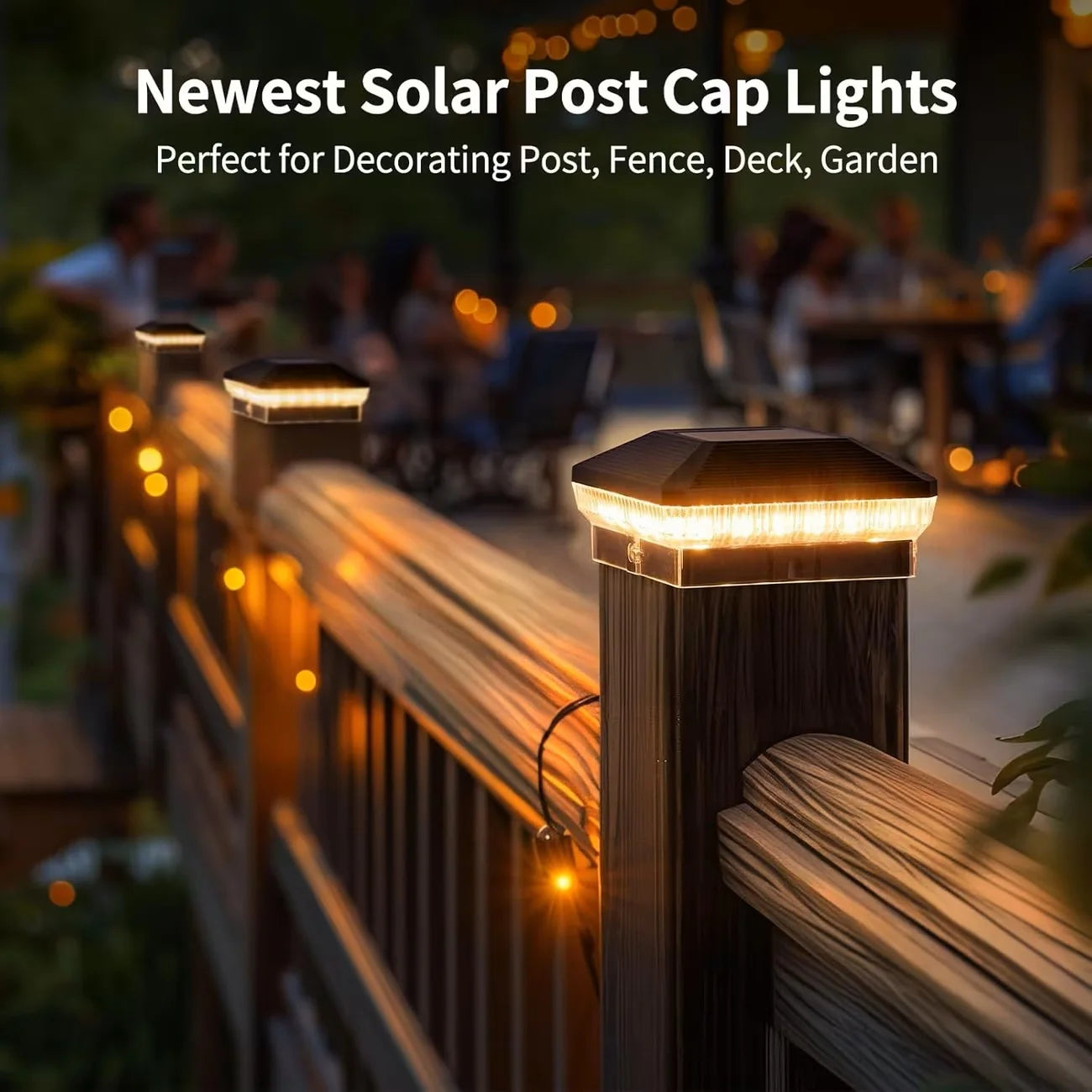 4x4 Solar Post Lights, 40 LEDs 30 Lumens, Illuminate Outdoor Patio with 3 Modes