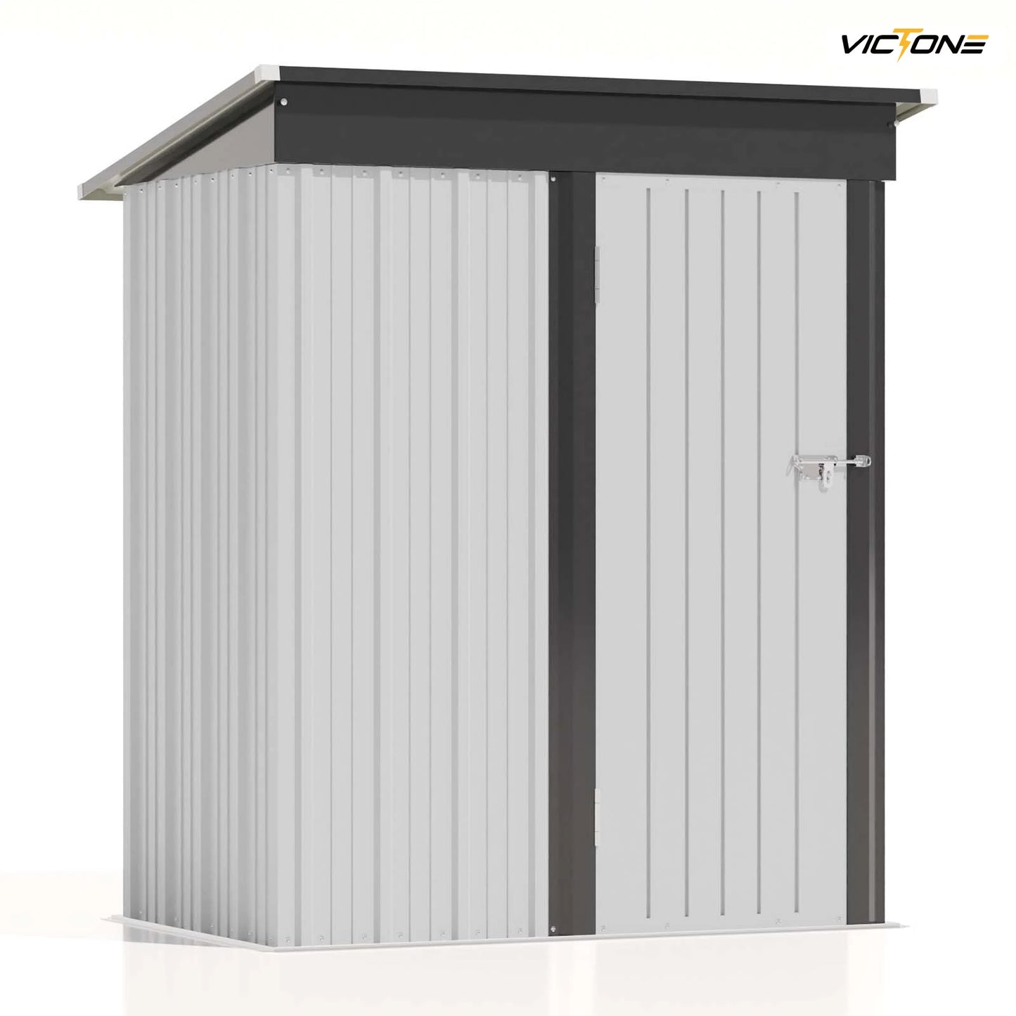Victone Outdoor Storage Shed With Sloped Roof And Lockable Door