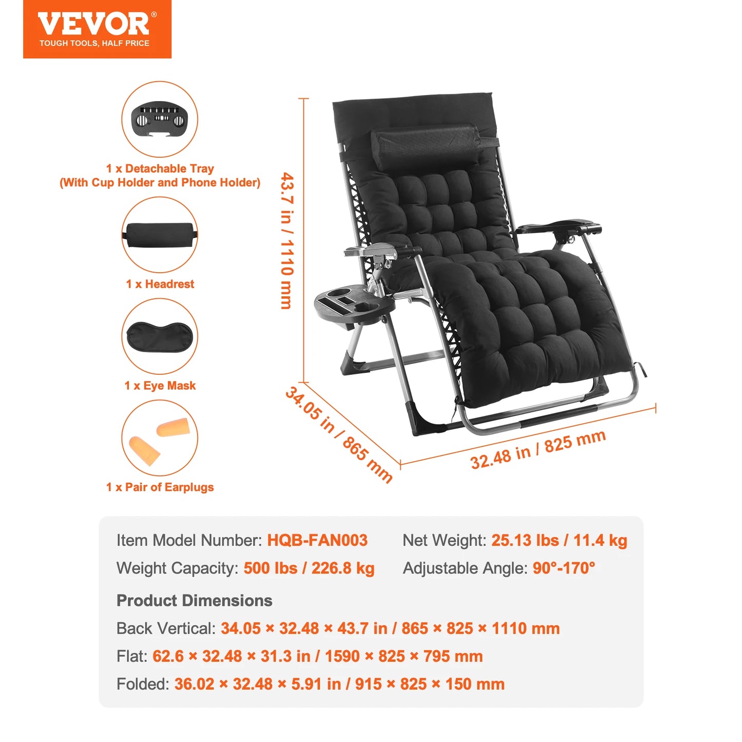 Zero Gravity Recliner -mLounge Chair, Adjustable with Cushion Footrest and Cupholder, for stylish patio decor and comfort you deserve.
