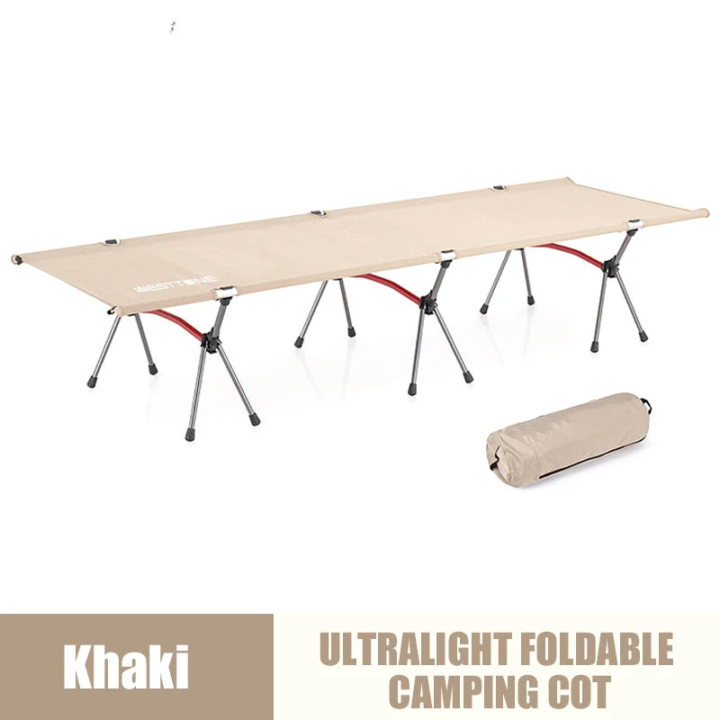 Sturdy Camping Cot, Ultra Light Aluminum Folding Bed For Outdoors, Patios, Camping trips