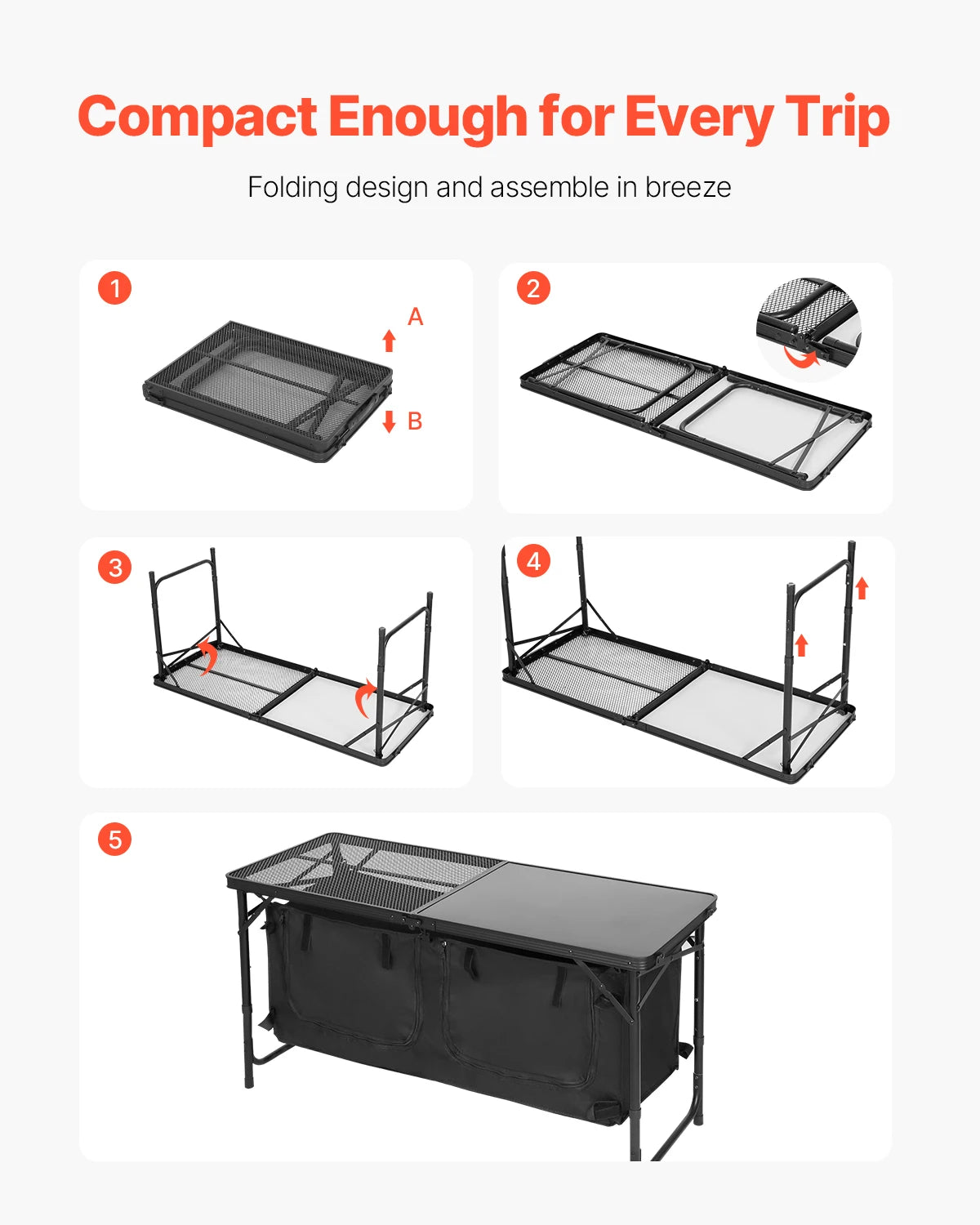 Camping Kitchen Table Outdoor Cooking Station For BBQ