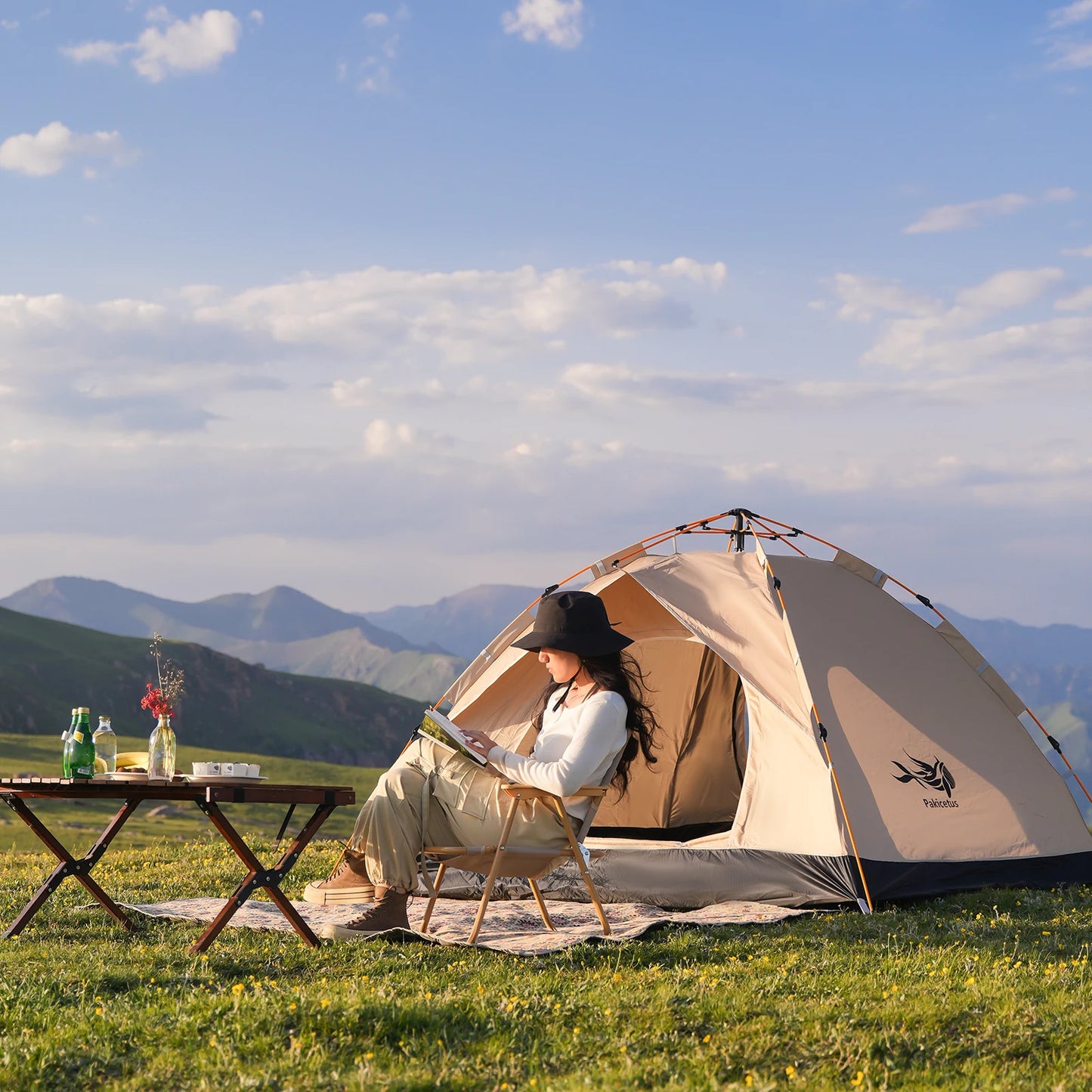 Waterproof, Lightweight, Pop Up Tent for Family Camping, Beach Outings, Hiking trips, any place shade is needed.