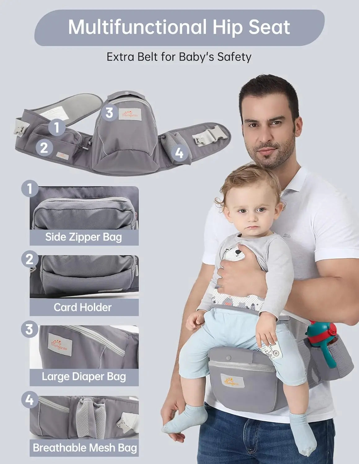 Ergonomically Designed Baby Carrier For Newborns to Toddlers, Front Facing