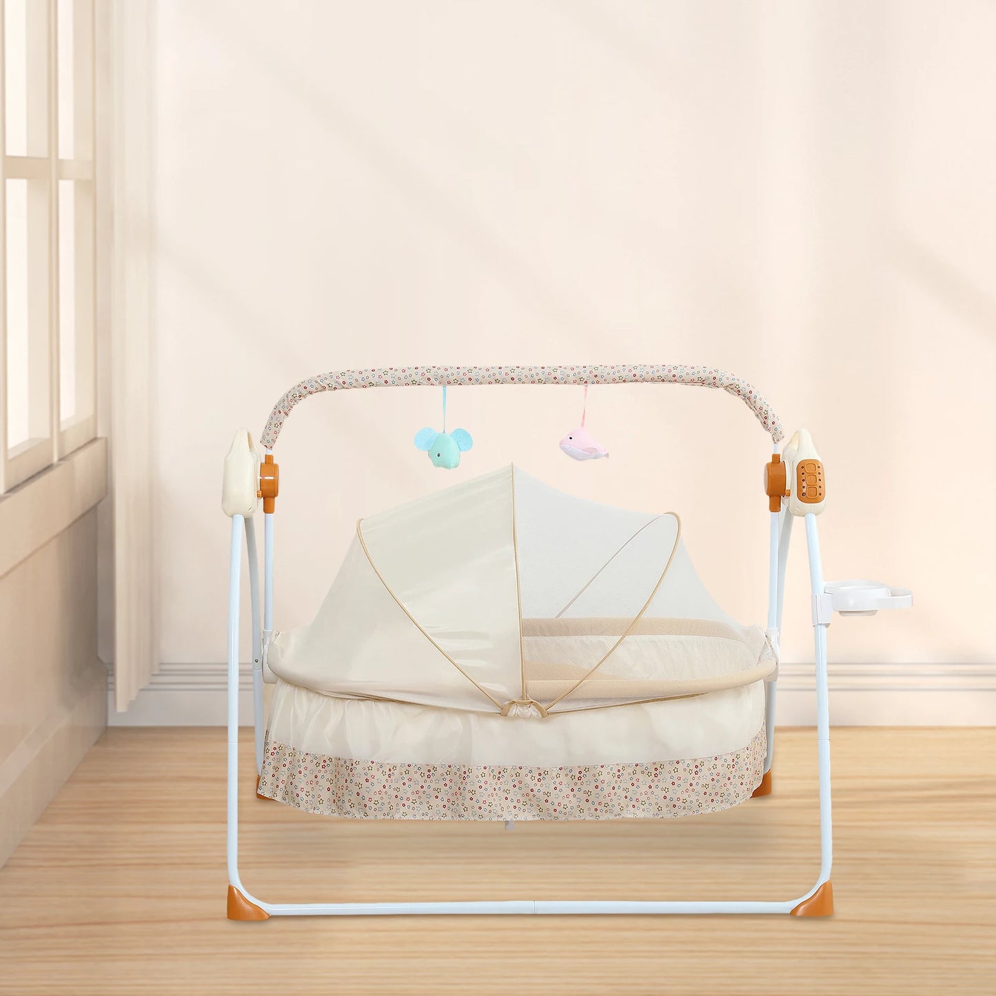 Infant Cradle With Music And Mosquito Net Automatic Swing