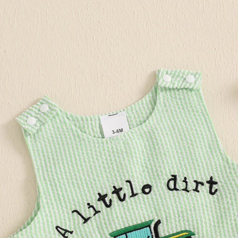 Unisex Sleeveless Tractor Romper For Summer Playtime