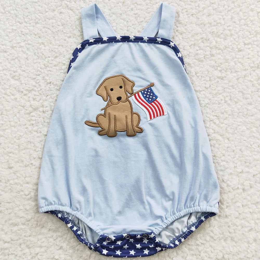 Infant-Toddler Rompers, 4th of July Theme, Sibling Clothes, for girls. Dress the family for the 4th of July celebrations.