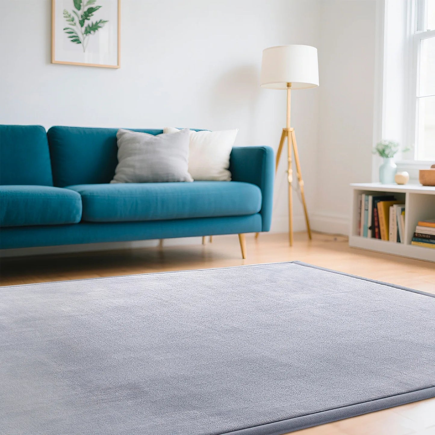 Velvet Look Non Slip Rug For Living Room And Bedroom