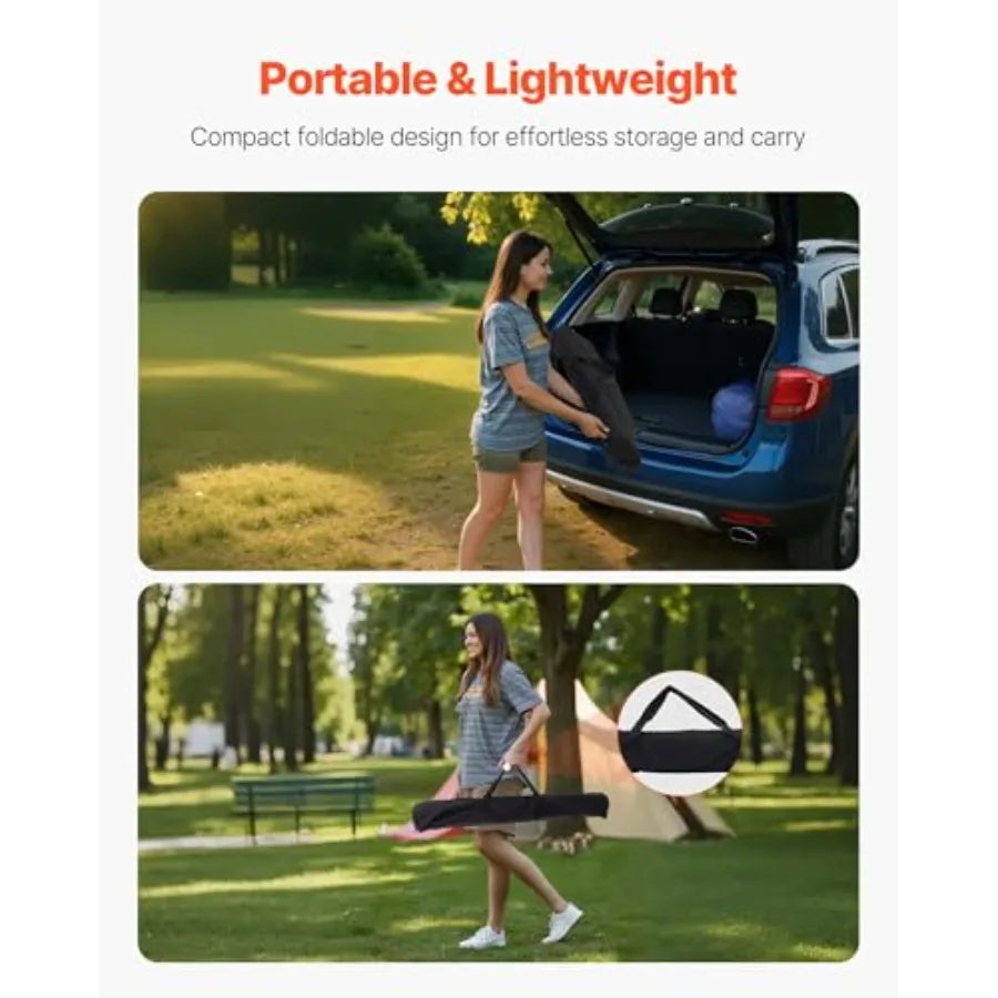 Folding Camping Table, Portable Roll Up Side Tables, Lightweight Aluminum Beach Table for Outdoor BBQ, Tailgating, Picnic, Travel