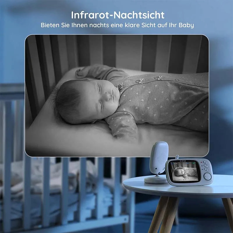 3.2 Inch Digital LCD Screen, Wireless Baby Monitor with Camera, Surveillance with VOX, Night Vision, Temperature Monitor.