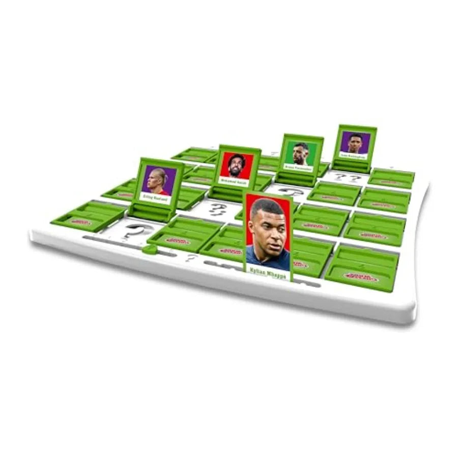 World Football Stars, Guess Who? Green Board Game, Play with Messi, Ronaldo, Harry Kane, Salah, Easy to Setup, Gift for Ages 6