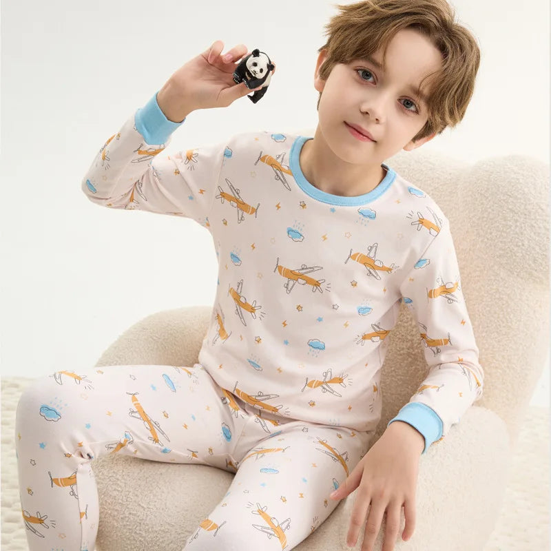 Kids Pajamas for Boys and Girls 2- 10 Years Cotton Sleepwear, Cute Graphic Prints