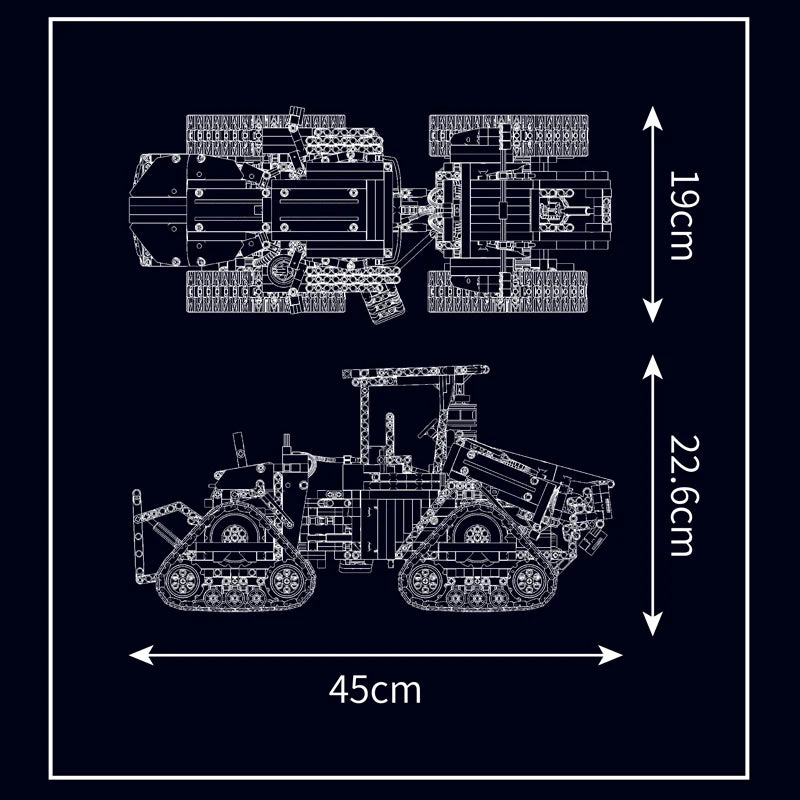 MOULD KING Pneumatic RC Crawler Tractor Building Block Set