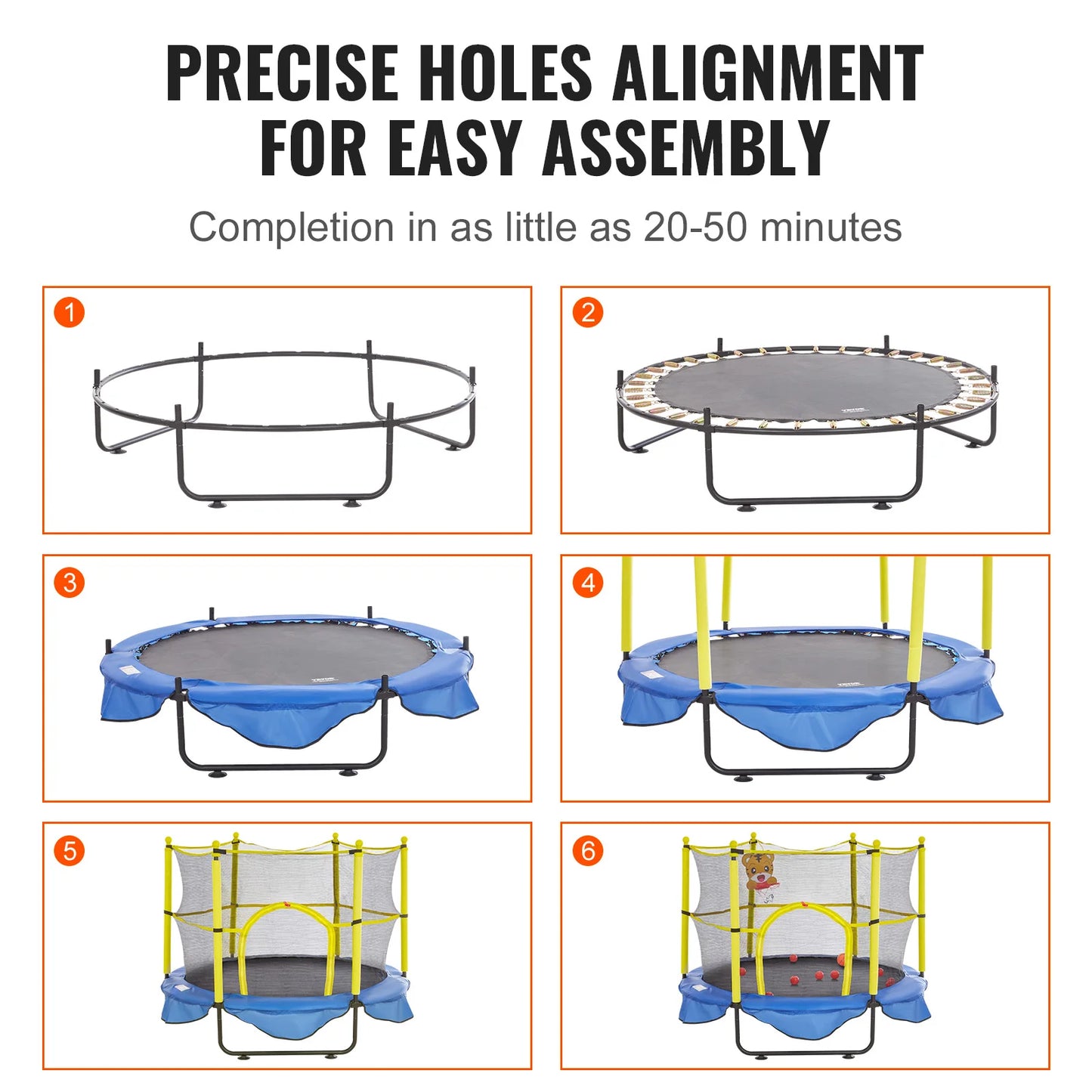 Trampoline With Safety Enclosure Net Indoor Outdoor For Kids