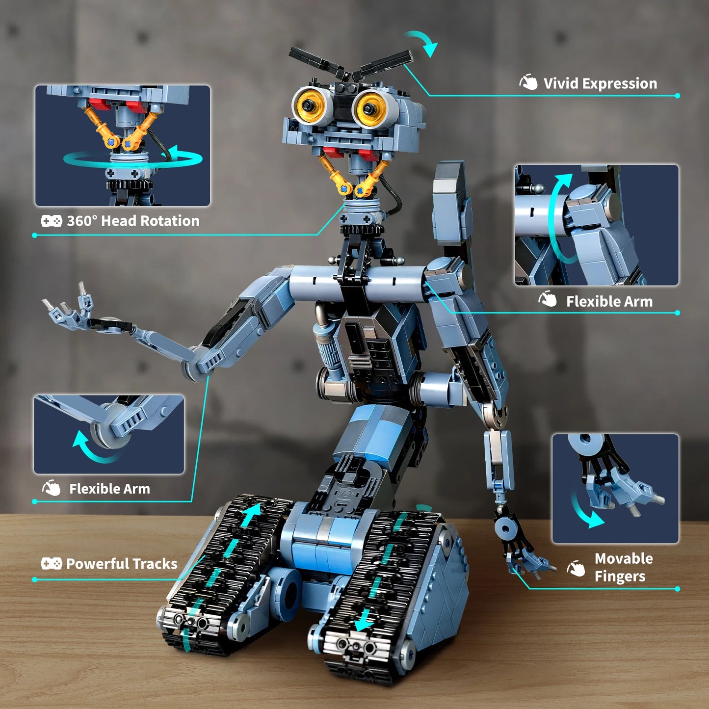 1176 Piece Robot Building Blocks Set, Short Circuit Robot Model, Classic STEM Toy for Robotic fans from Pre-Teens to Adult