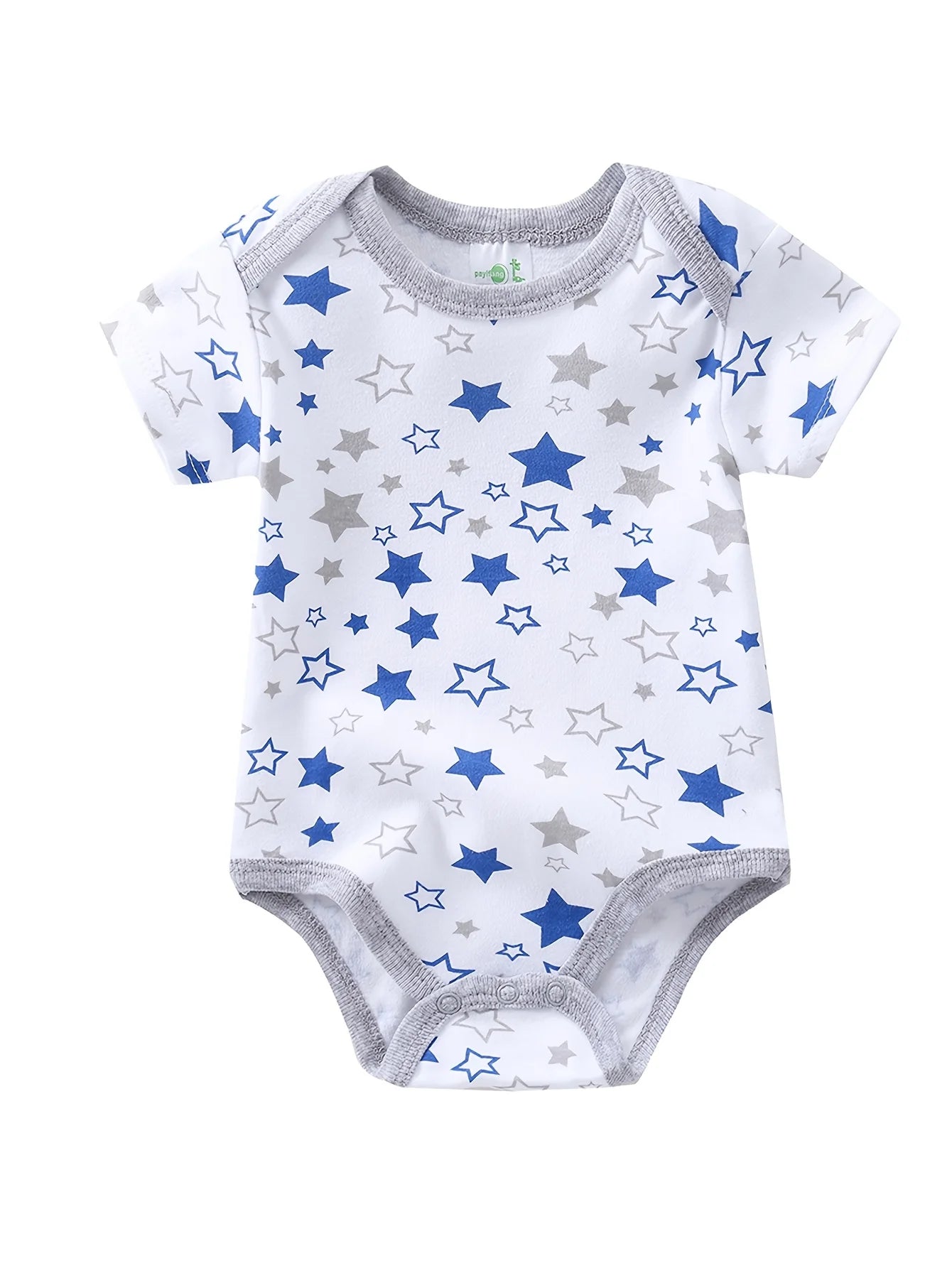 5pcs Baby Boy Bodysuits, Short Crawler Onesies, with Sailboat Pattern, Soft Breathable Casual Infant Clothes, infant sizes 0-12 months.