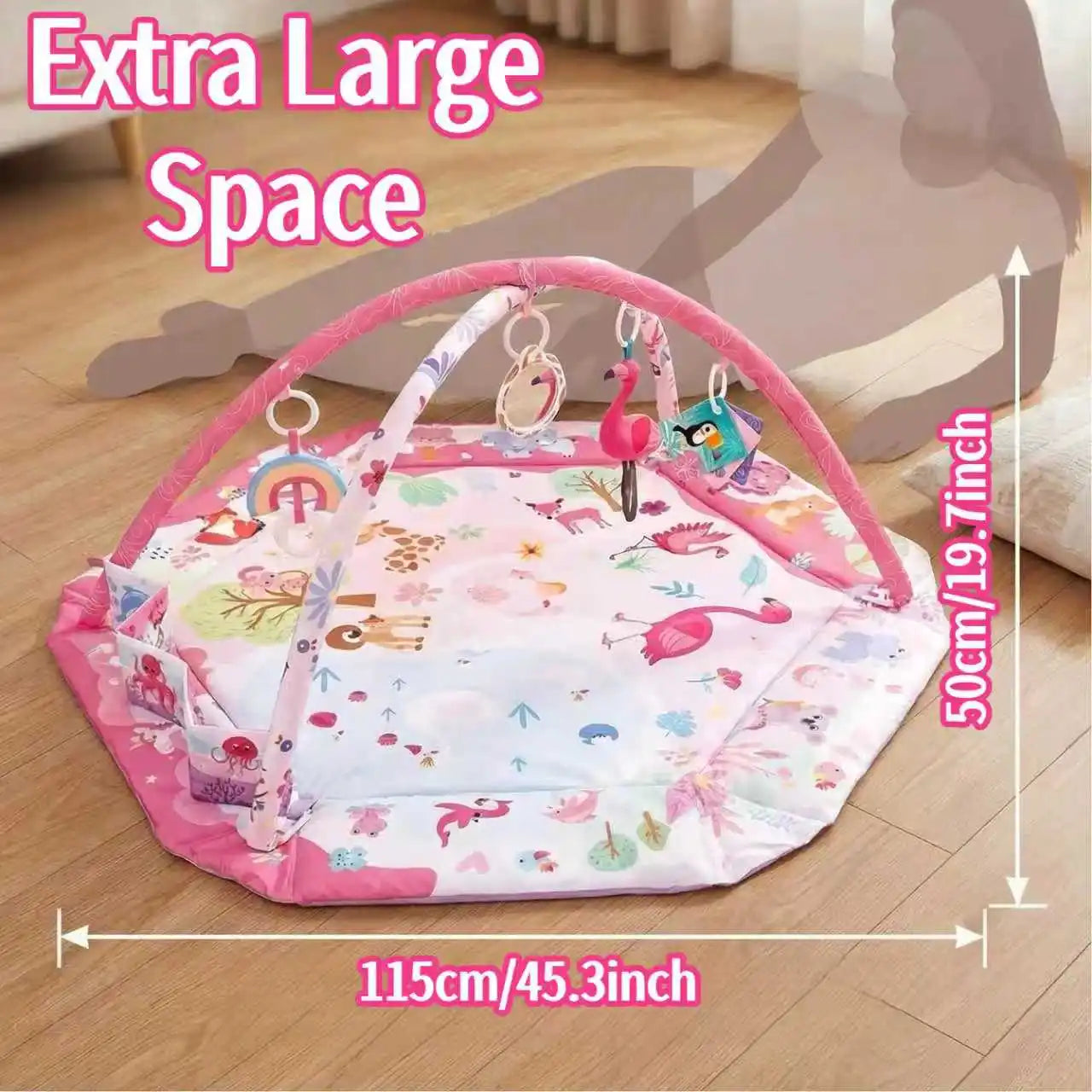 8 In 1 Baby Activity Gym- Play Mat with Overhead Arch for Active Learning