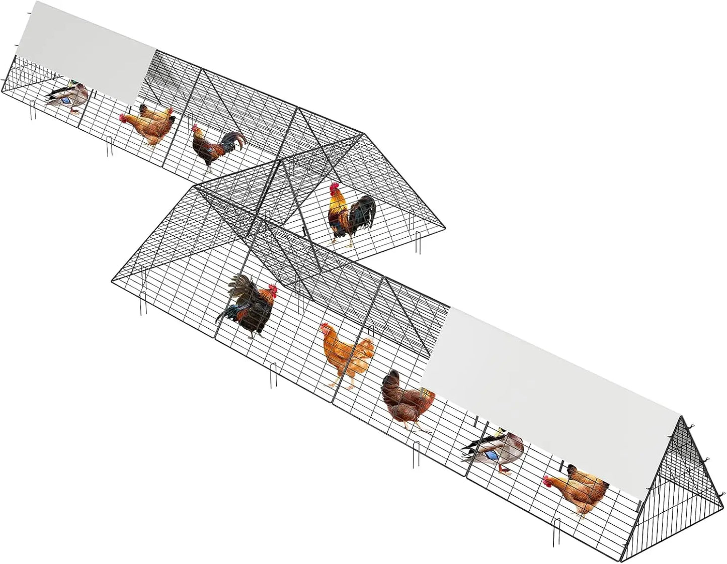 HiMISS Metal Chicken Tunnel Outdoor Yard Poultry Cage For Hens