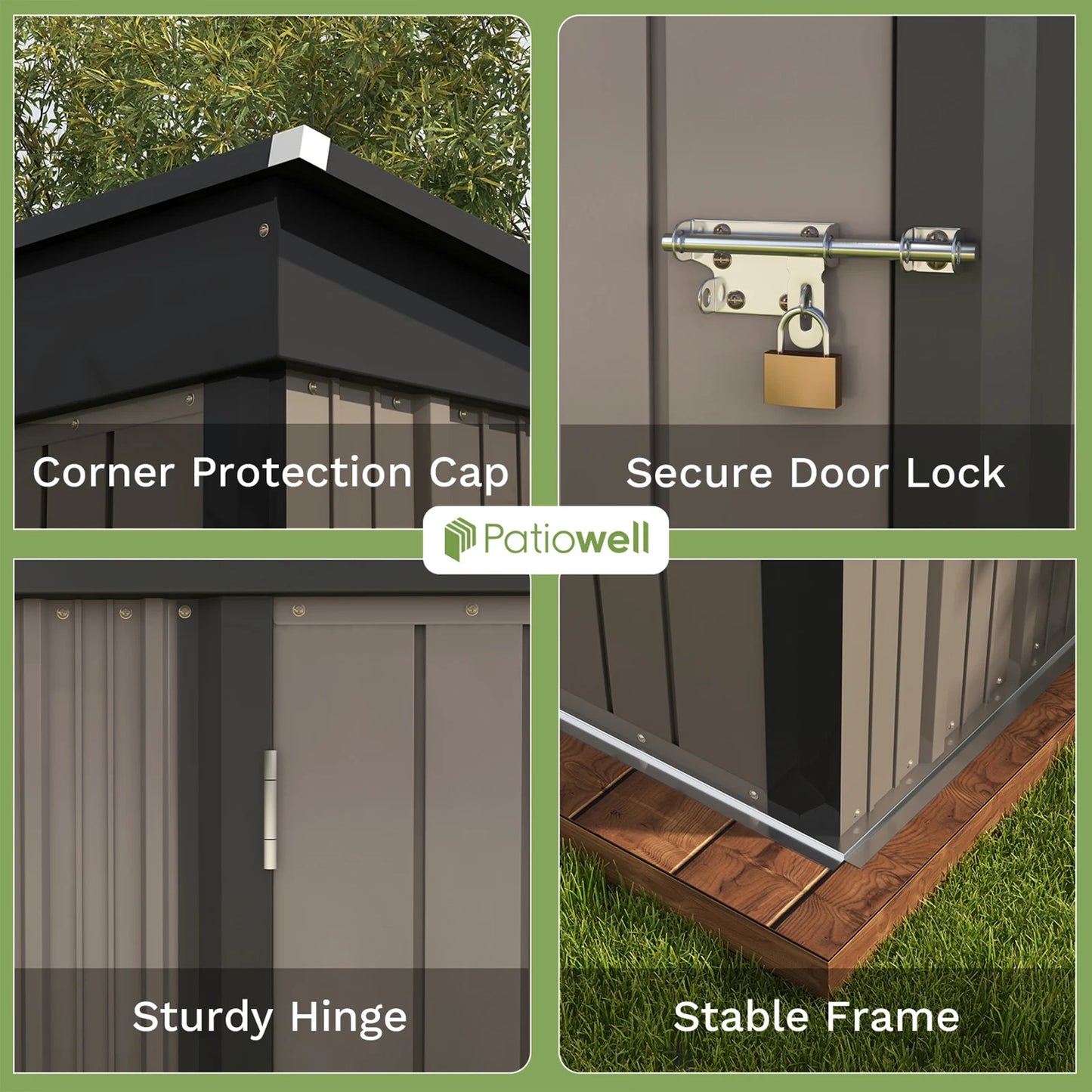 Victone Outdoor Storage Shed With Sloped Roof And Lockable Door