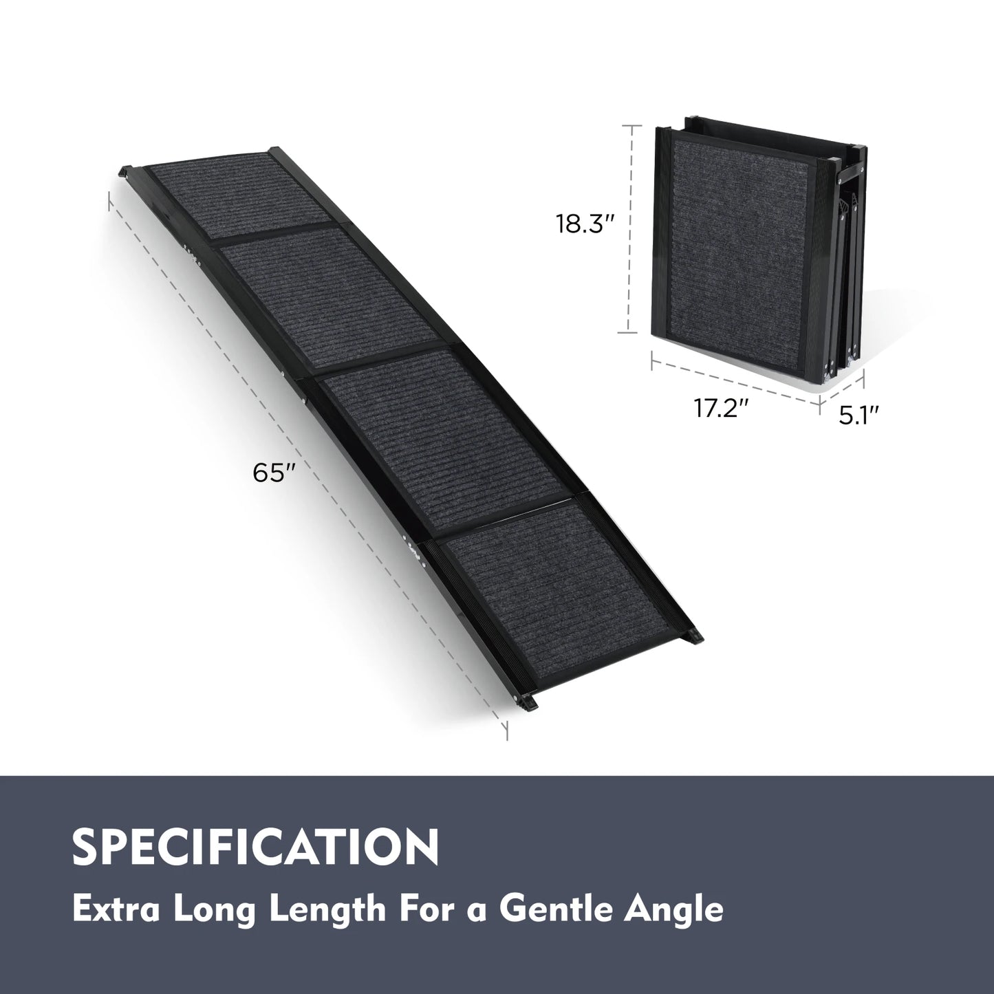 Foldable Dog Ramp For Automobile With Non Slip 250 Pounds