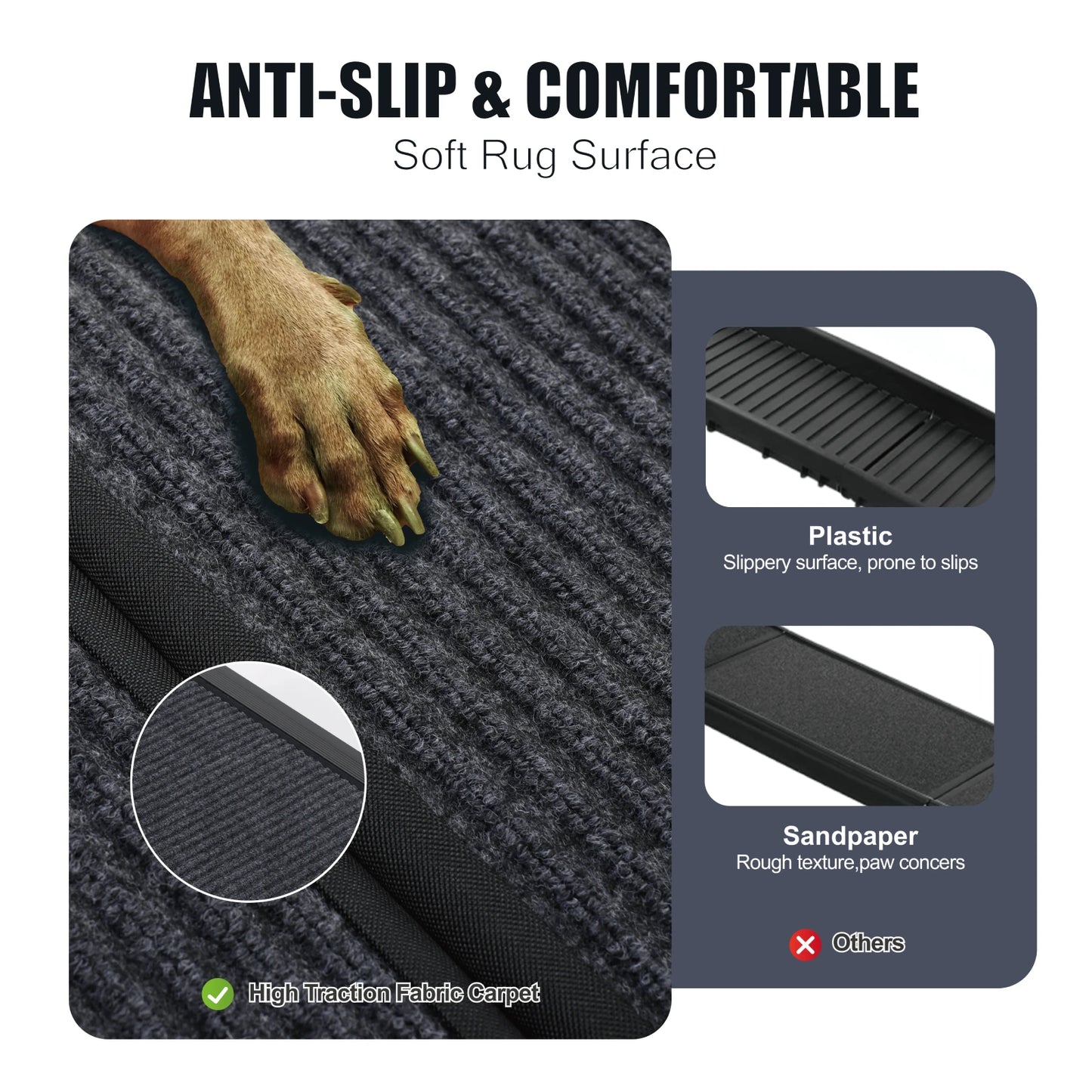 Foldable Dog Ramp For Automobile With Non Slip 250 Pounds