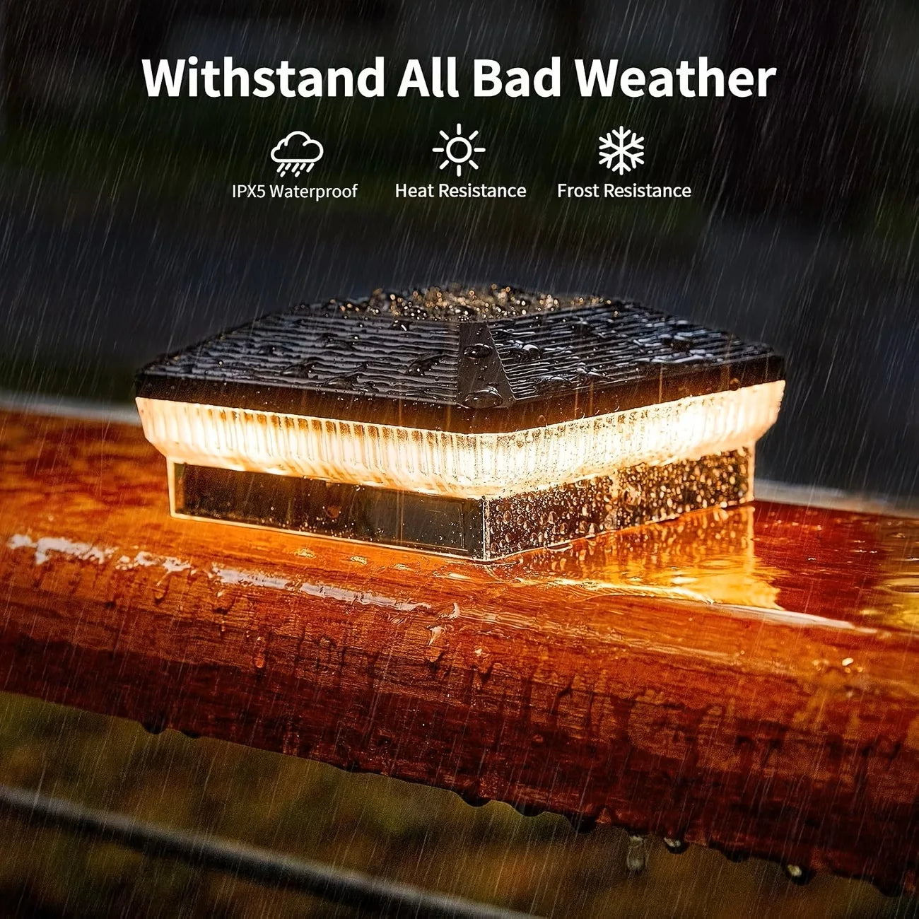 4x4 Solar Post Lights, 40 LEDs 30 Lumens, Illuminate Outdoor Patio with 3 Modes