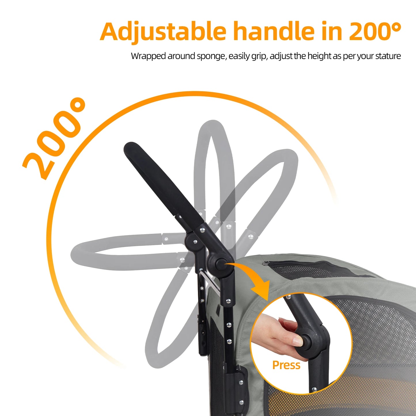 Portable Four Wheel Dog Stroller Foldable Travel Carrier
