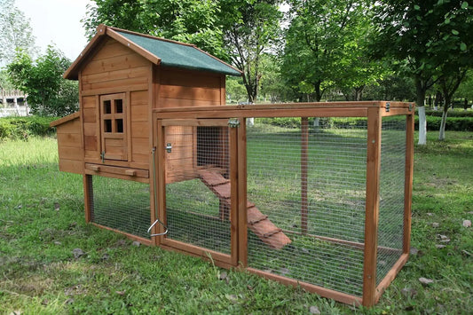 Outdoor Chicken Coop For 2-4 Chickens. Wooden Hen House for the Family that enjoys raising chickens as a hobby.