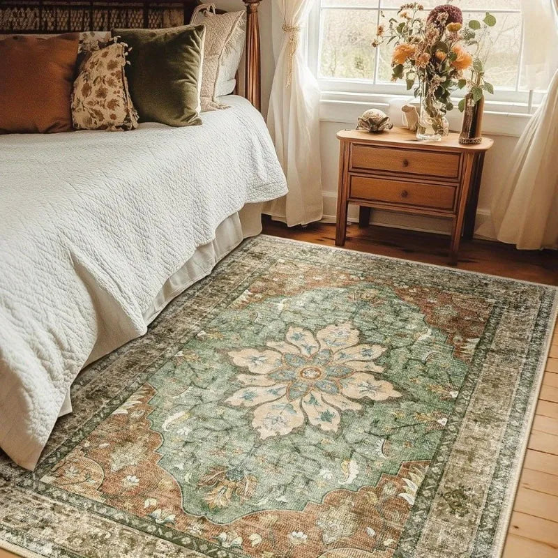 Bohemian Area Rug Non Slip Machine Washable Living Room