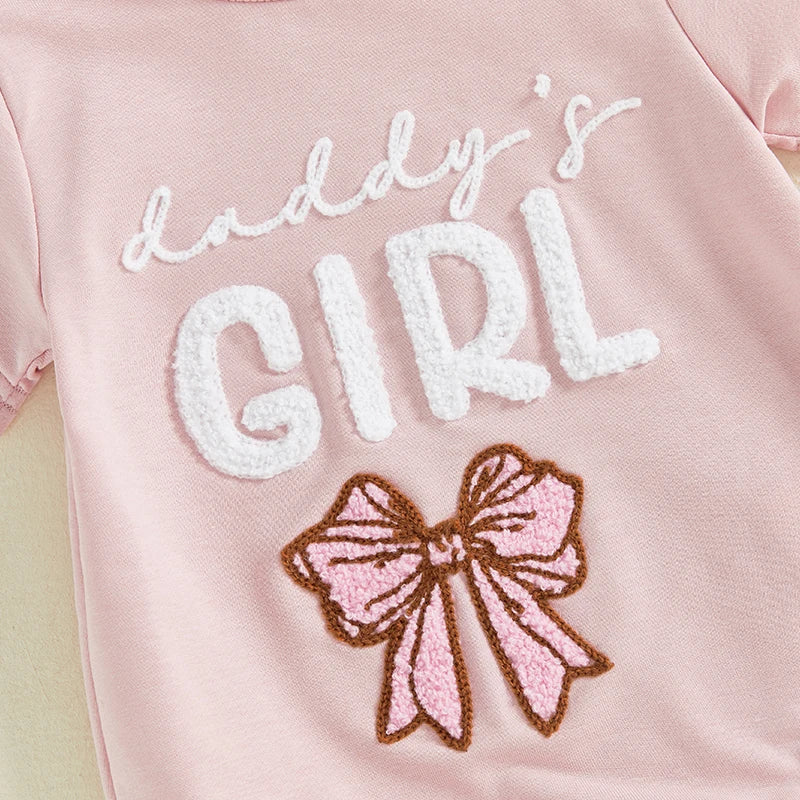Baby Girl Romper With Floral Embroidery And Ruffle Sleeves