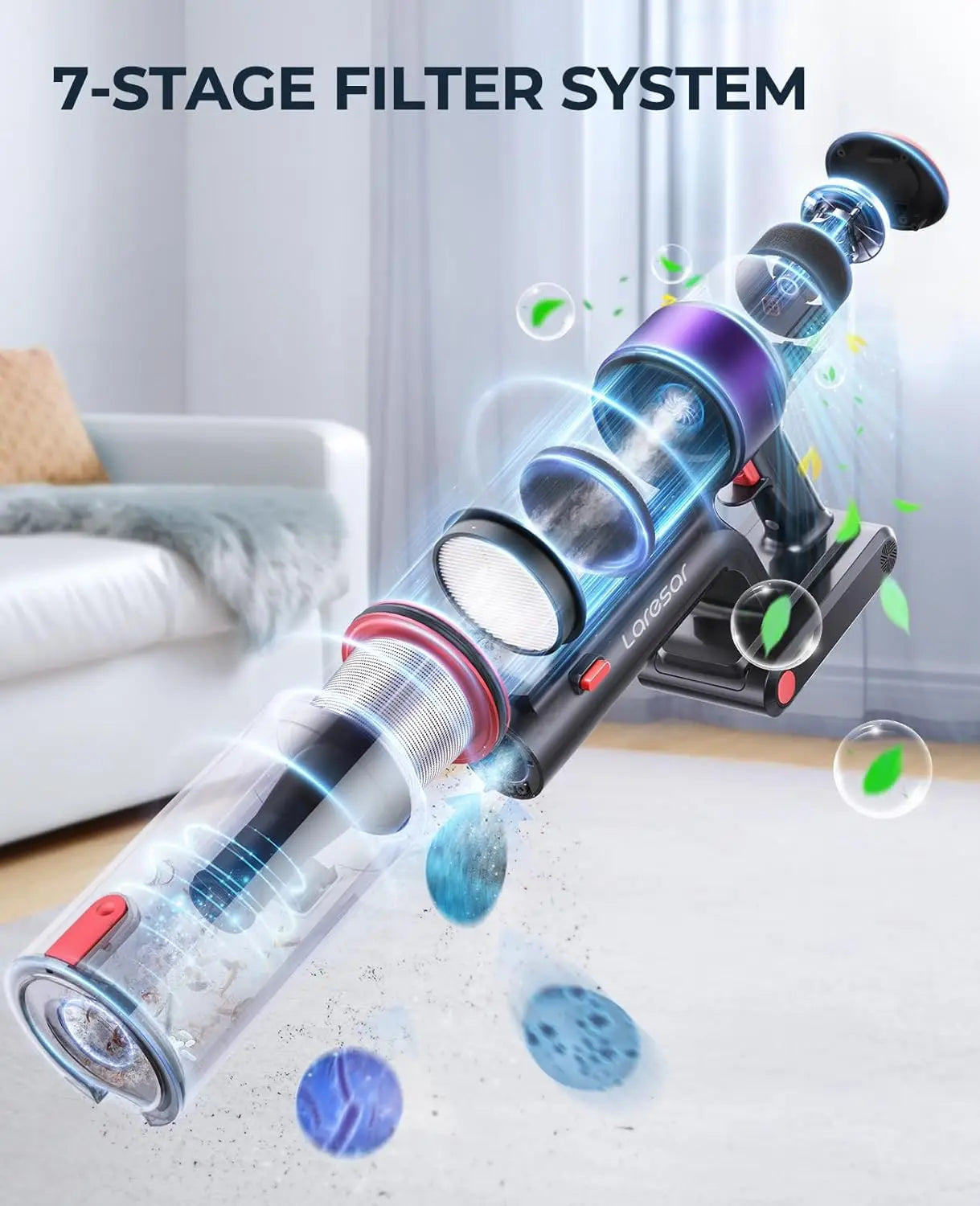 Cordless Vacuum Cleaner, Handheld Home Appliance, 450W Powerful Smart Vac, Detachable Battery- free up cleaning time for "Me Time".