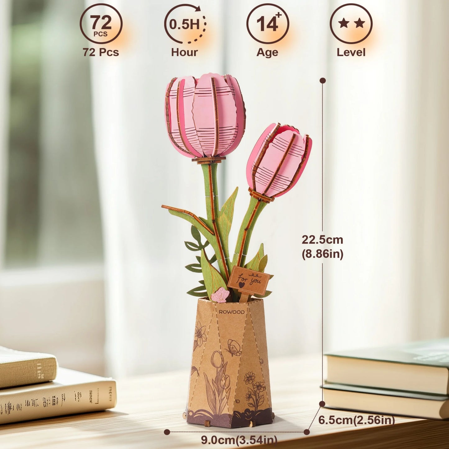Rolife Wooden 3D Puzzle Orchid Flower Kit For Gifting