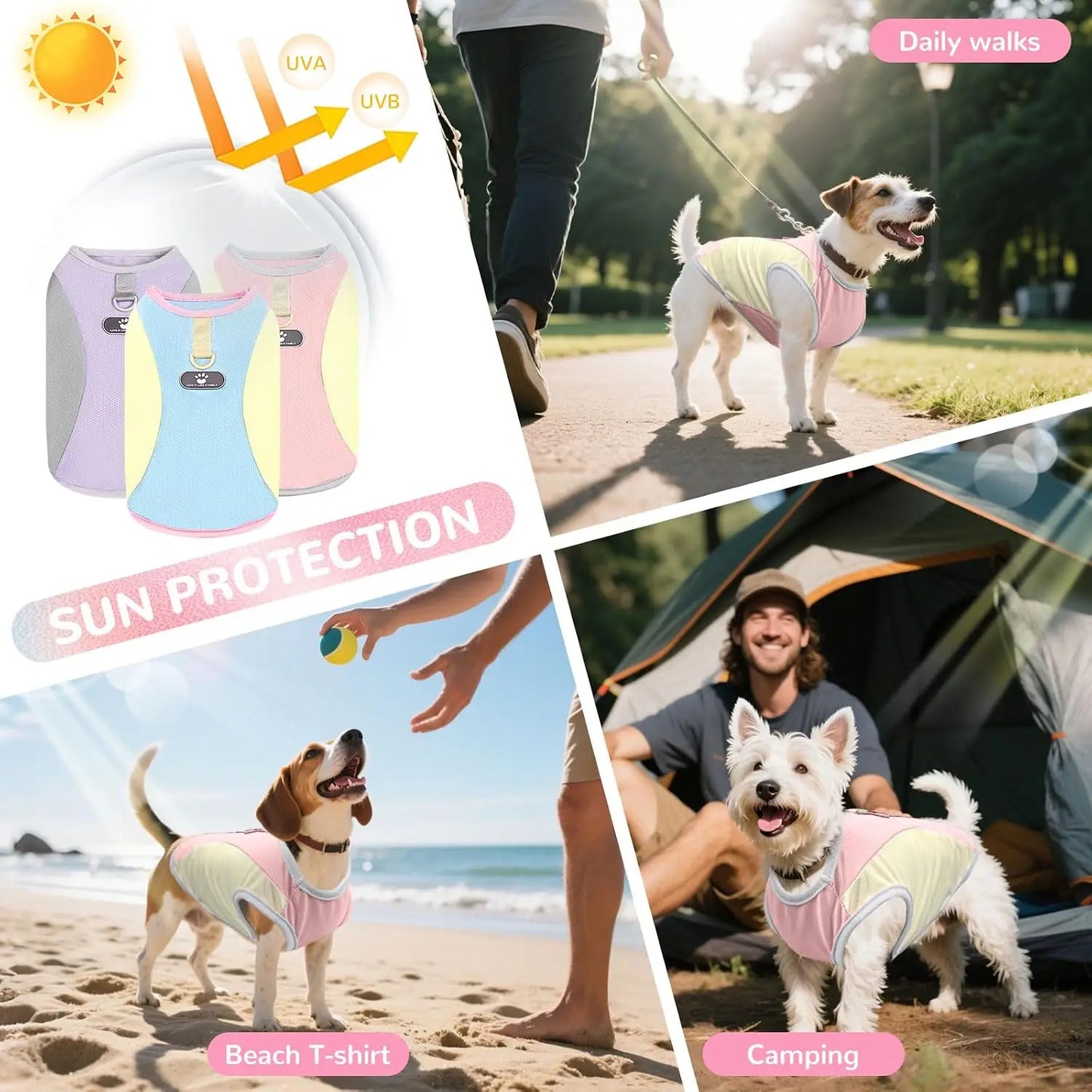Dog Cooling Vest With D Ring SPF 30 Sun Protection