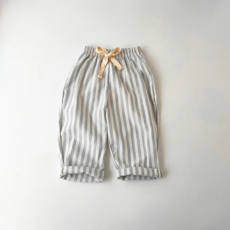 Unisex Kids Linen Cotton Shorts For Summer Casual Wear