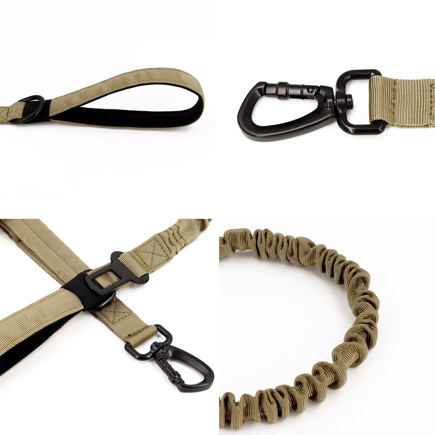 Retractable Dog Leash With Adjustable Elastic Rope And Dual Handles