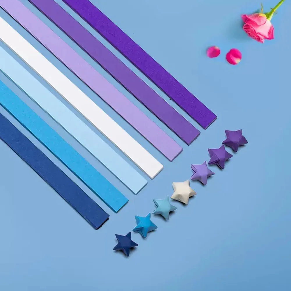 540 Sheets Rainbow Gradient Origami Paper, Double Sided Star Folding Strips for kids and family craft times.