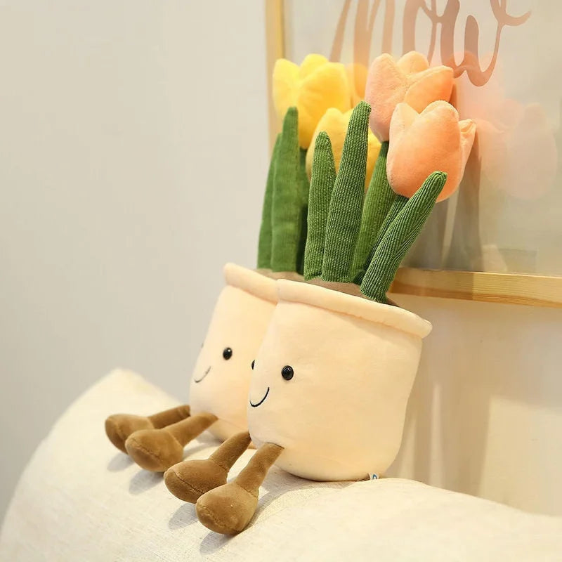 Flower Plush Toy Soft Plushie For Desk Decor Gift Lovers