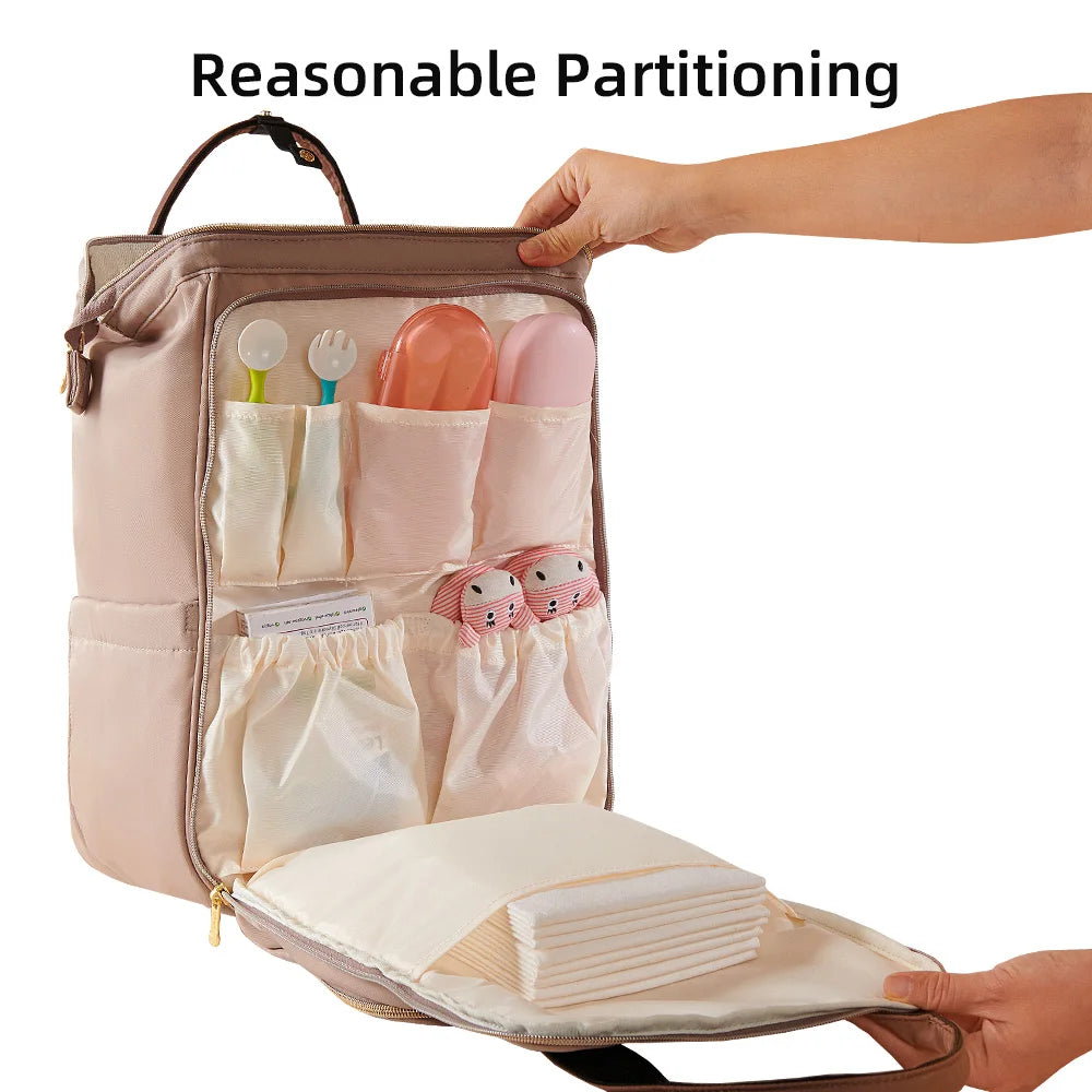 Trendy Diaper Bag, Parent Backpack Multifunction Waterproof Travel Bag