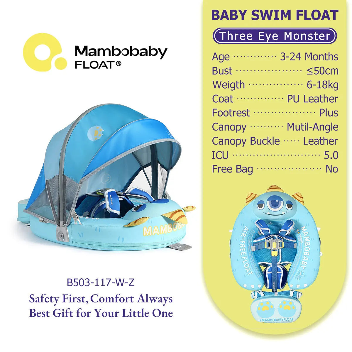 Non-Inflatable Baby Pool Float With Parasol for Adult Supervised Pool time with Littles