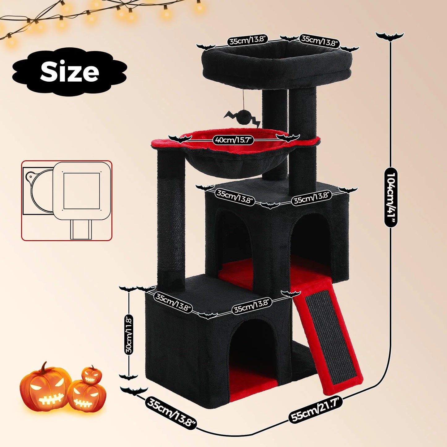 Indoor Multi-Level Cat Tower With Sisal Scratching Pads for exercise, resting, observing