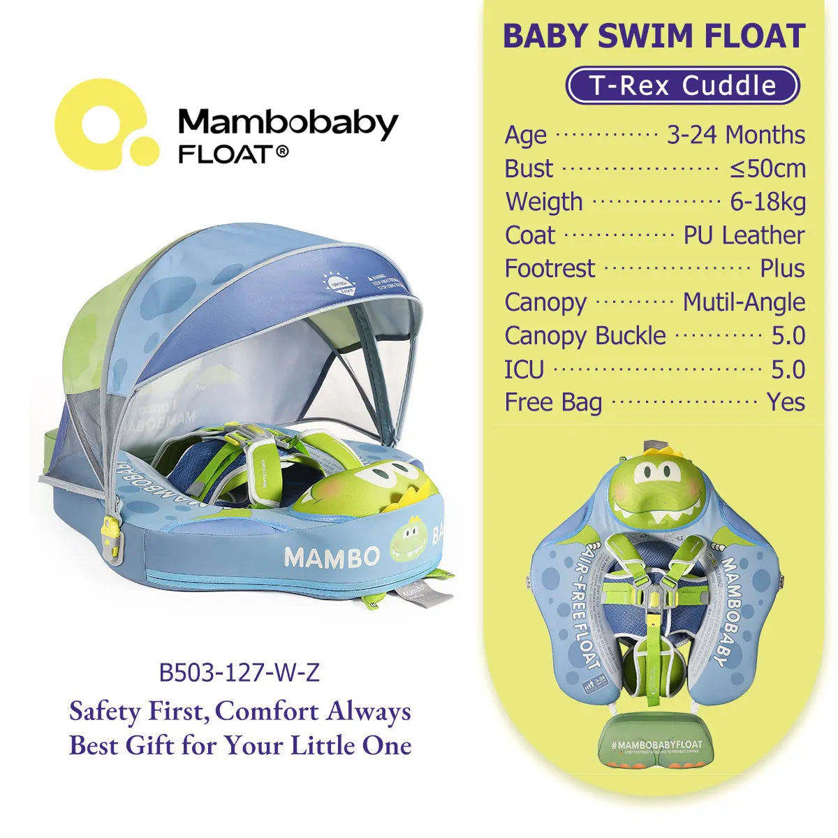 Non-Inflatable Baby Pool Float With Parasol for Adult Supervised Pool time with Littles