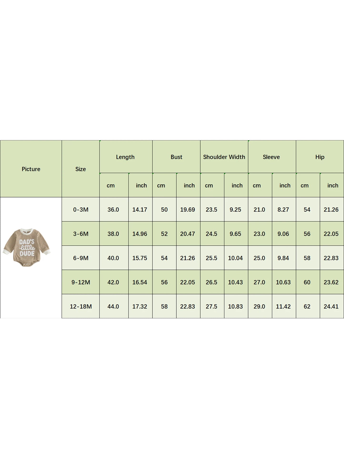 Round-Neck Embroidered Long Sleeve Romper.  Cute for Baby boys and Dads. Infant sizes.