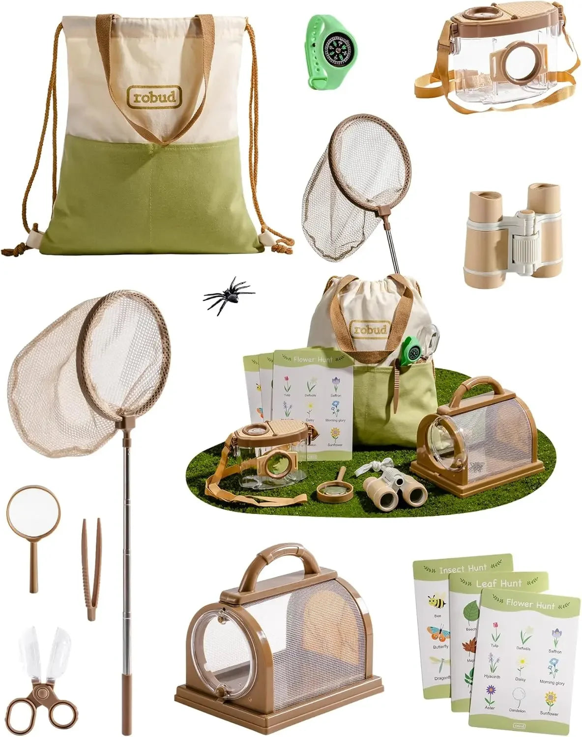 Robotime Robud Upgraded Kids Explorer Kit With Costume Outdoor Camping Set