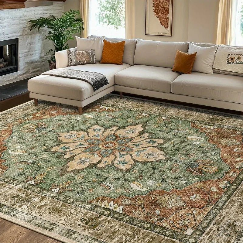Bohemian Area Rug Non Slip Machine Washable Living Room