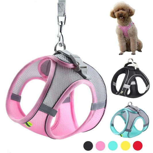 Dog Harness And Leash Set For Dogs, Soft Breathable Nylon, Reflective adds to Pet Safety