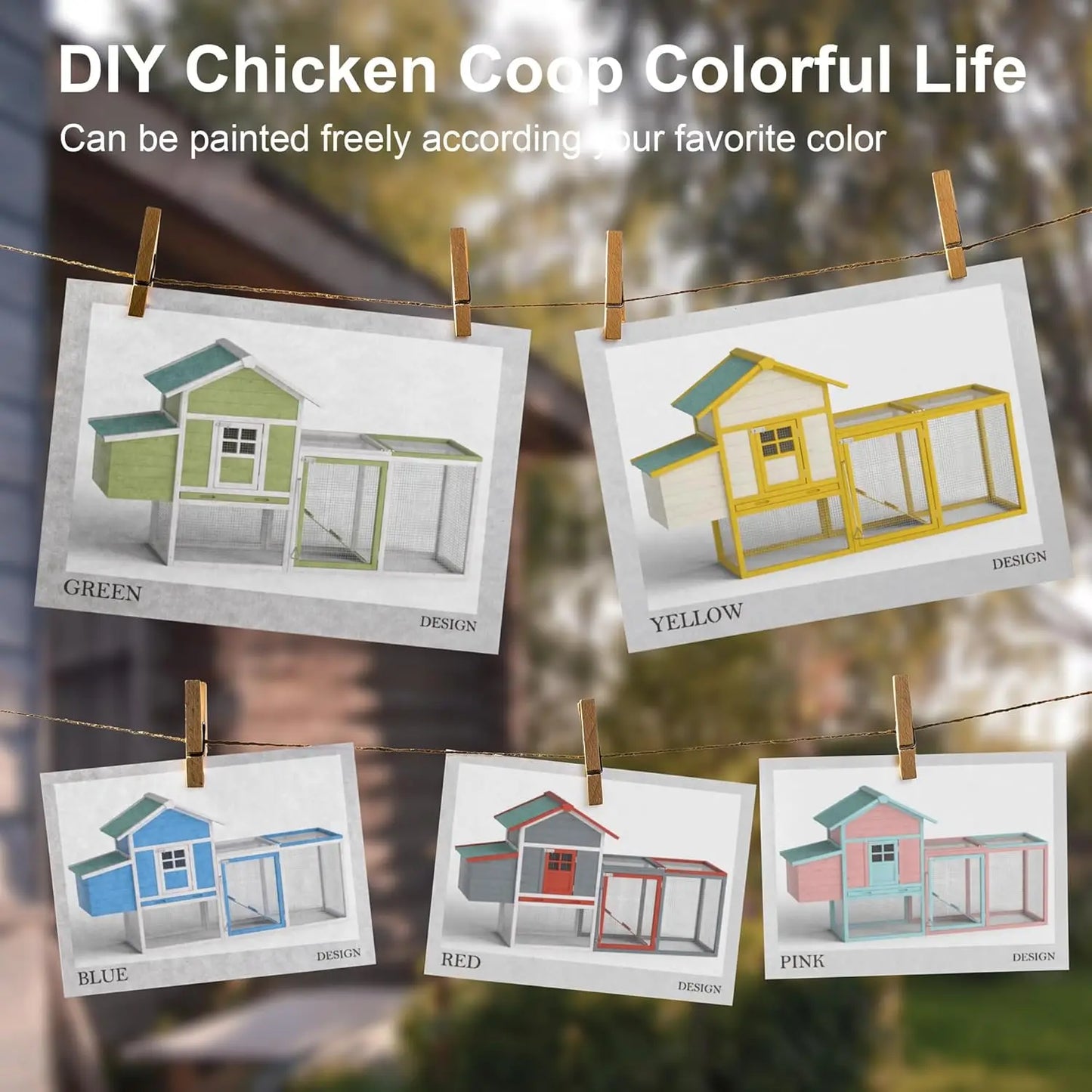 Outdoor Chicken Coop For 2-4 Chickens Wooden Hen House