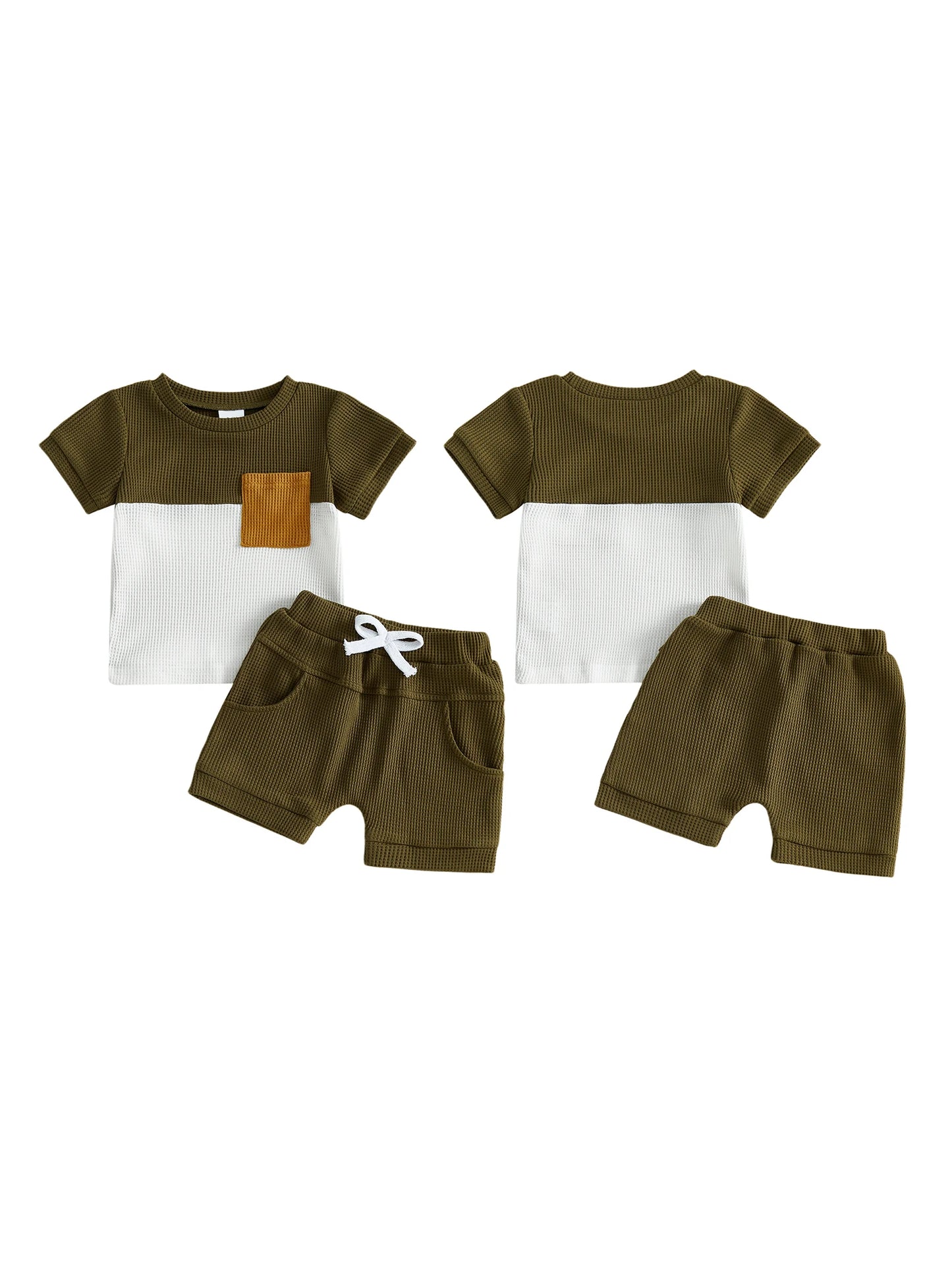 Infant Boy Casual Summer Two-Piece Outfit Set Lightweight Cotton
