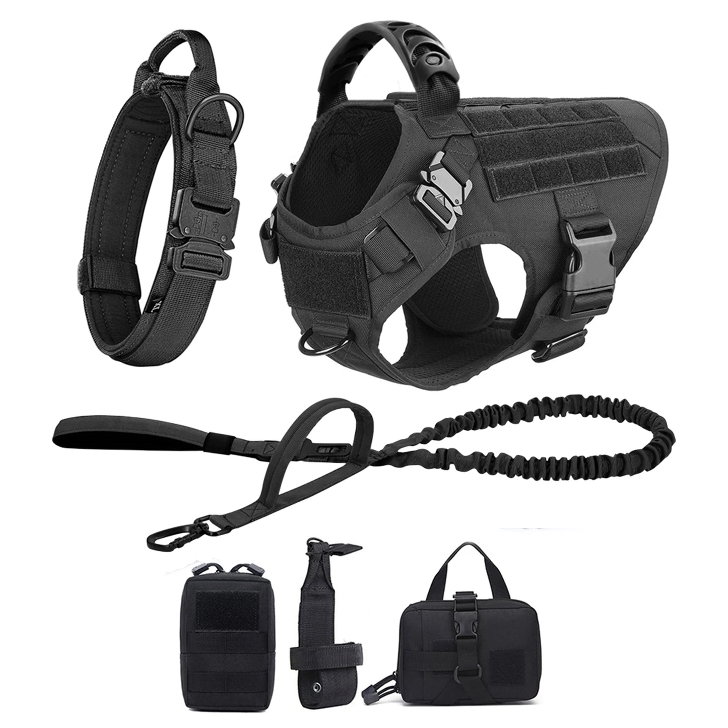 Large Dog Harness, Collar And Leash Set for Training, Walking and Carrying Gear. For Medium to Large Dogs
