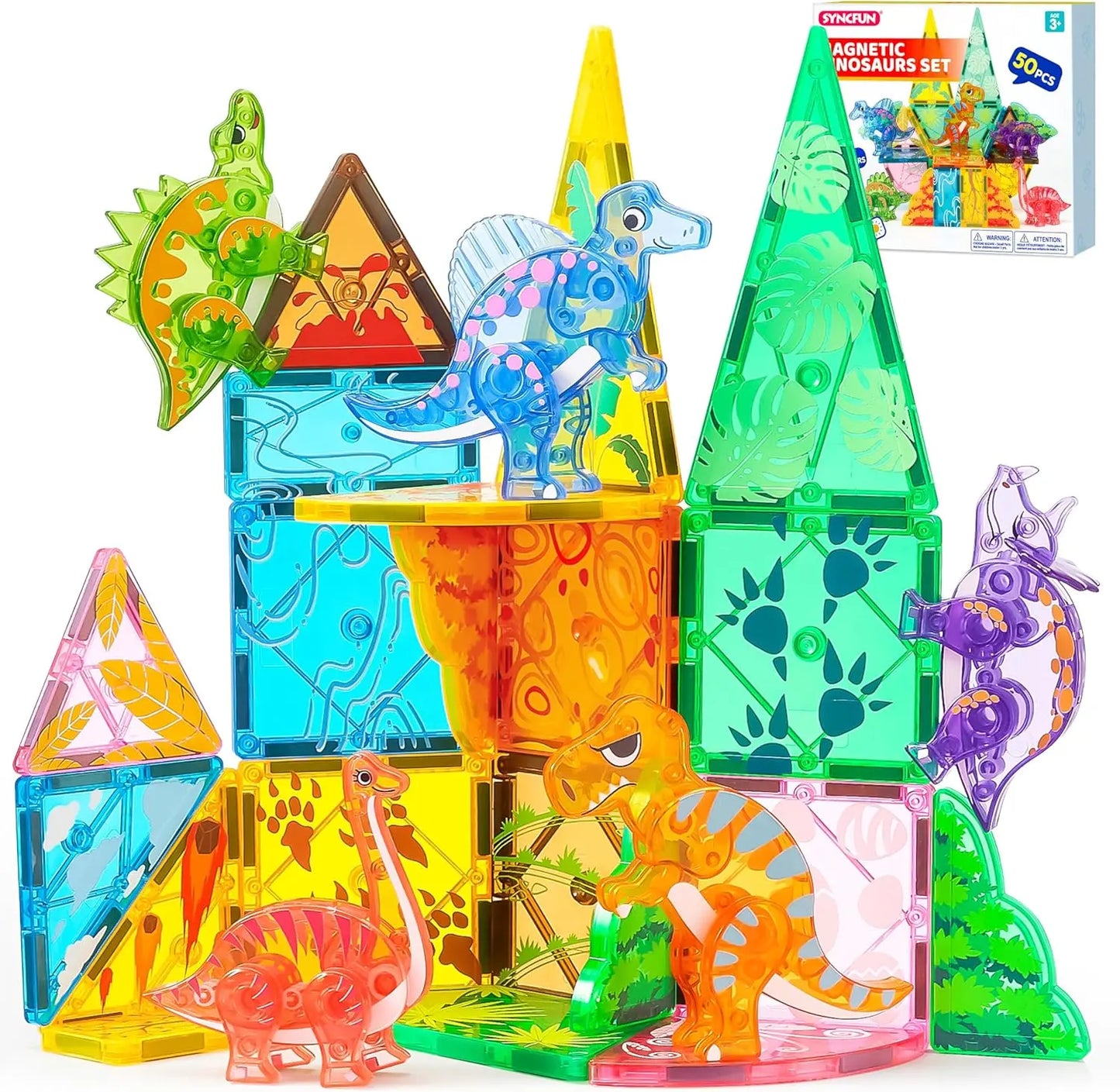 110/66/50 PCS Magnetic Building Tiles for 3D  Construction ages 3-7 for STEM Kids, Makes Great Birthday or Holiday Gift, too.