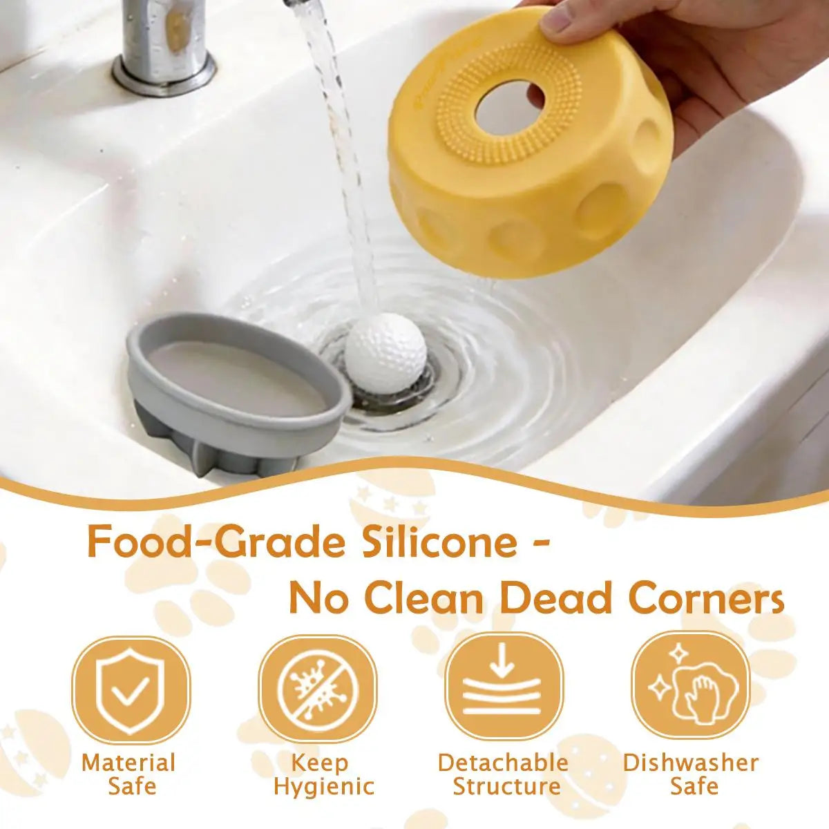 Interactive Dog Bowl, Slow Feeder Pet Licking Roller Ball to Improve Pacing and Oral Hygiene. 8 Suction Cups for No Mess and great Puppy Enrichment