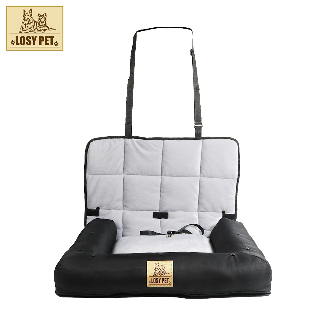 Waterproof Pet Seat Pad for Car and Home Use - Removable Cushion Bed Mat with Safety Belt for Car Safety